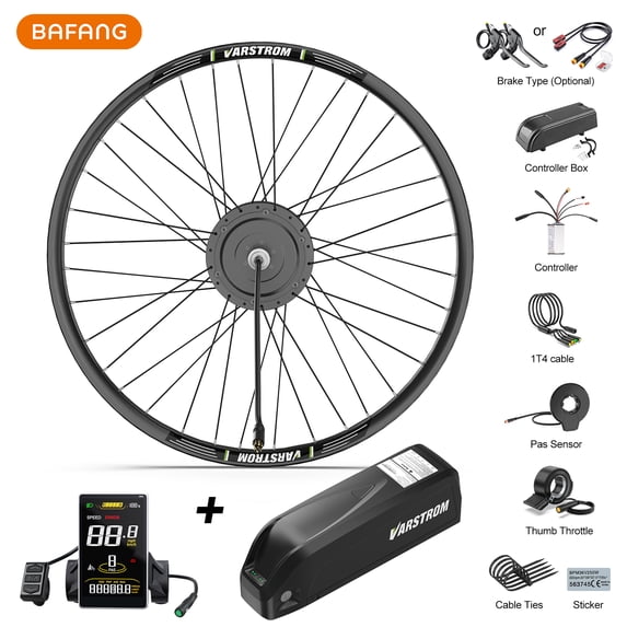Bafang 48V 750W Ebike Rear Hub Motor Kit 20" Electric Bike Conversion Kit with LCD Display 48V25Ah Downtube Battery for 135-142mm Rear Dropout Bicycle