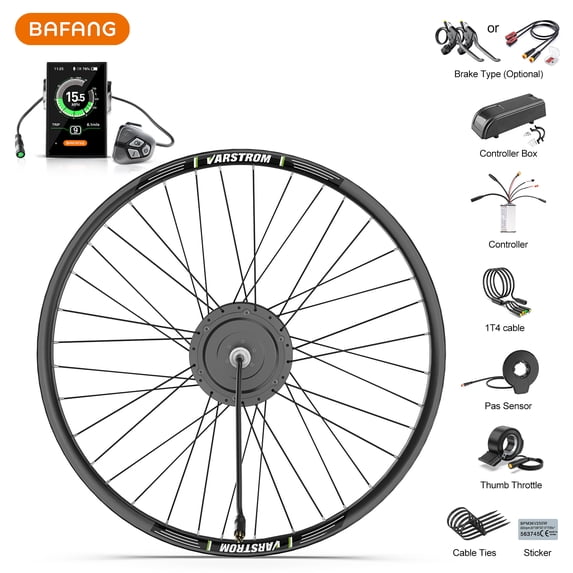 Bafang 48V 750W Ebike Rear Hub Motor Kit 20" Electric Bike Conversion Kit with LCD Display No Battery for 135-142mm Rear Dropout Bicycle