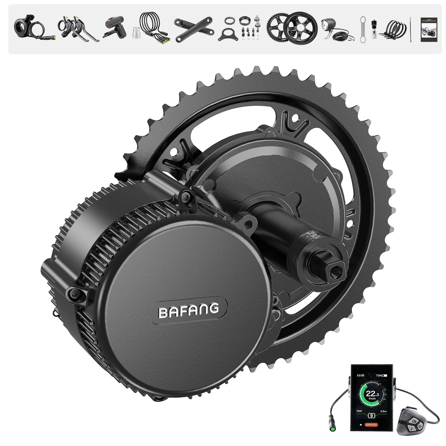 Bafang Mid Drive Electric Bicycle Conversion Kits BBS02B 48V750W 68mm-73mm Mid Motor Kits DPC18(0-9) Display No Battery