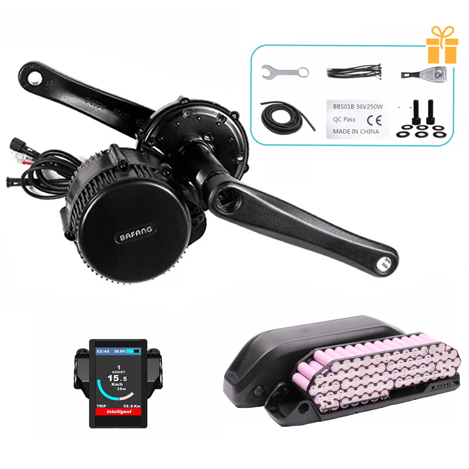 Visual Reference: Bafang Motor 1000W Bbshd 52V Electric Bicycle Conversion Kits 850C