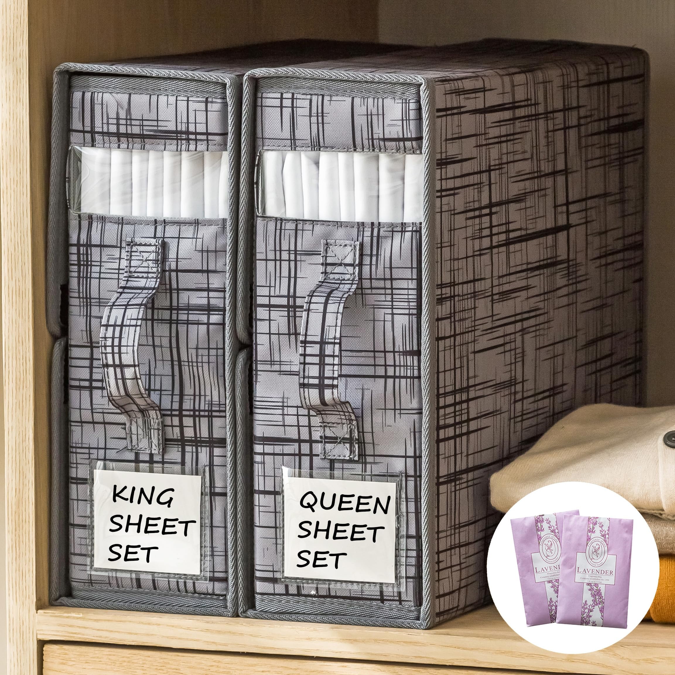 Baffect Foldable Bed Sheet EC36 Set Organizer and Storage, 2 Pcak