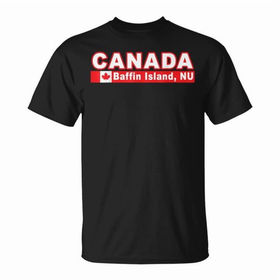 Baffin Island Nunavut Canada Tee Cotton T Shirt Unisex Adult Fit Travel Souvenir Casual Wear, Size S, Color Black