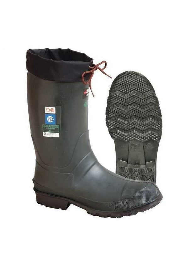 Men's Hunter (TOE) Rubber Boot, Steel Toe, 13" Height, Green, 11