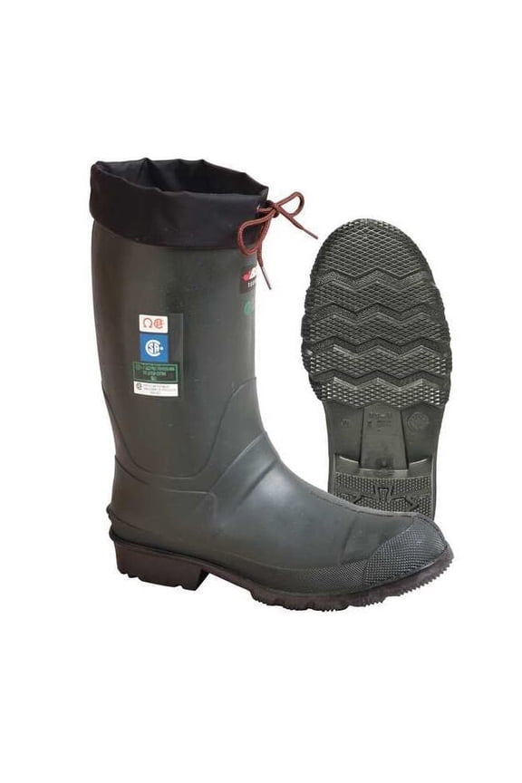 Men's Hunter (TOE) Rubber Boot, Steel Toe, 13" Height, Green, 13