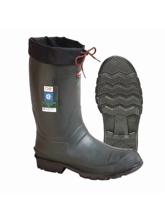 Men's Hunter (TOE) Rubber Boot, Steel Toe, 13" Height, Green, 9 8563-0000-394
