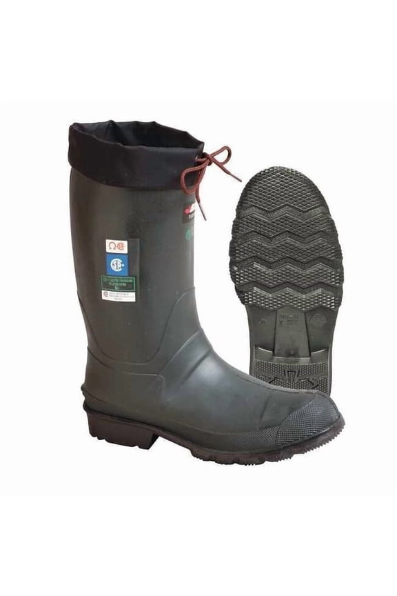 Men's Hunter (TOE) Rubber Boot, Steel Toe, 13" Height, Green, 9