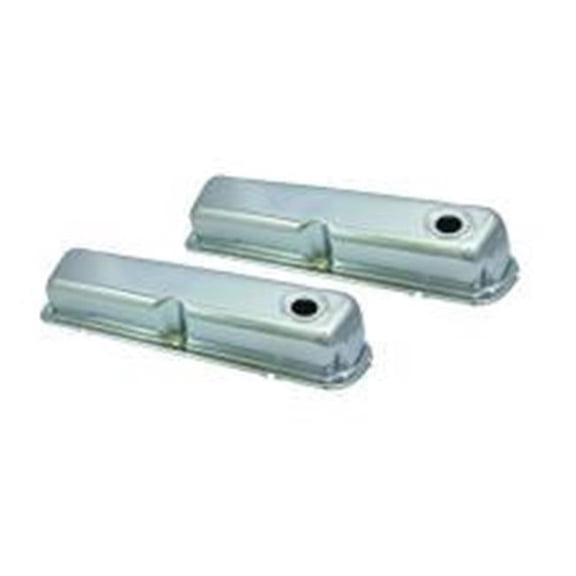 Baffled Breather Holes Steel Chrome Stock Height Valve Covers for 1962-1985 Small Block Ford