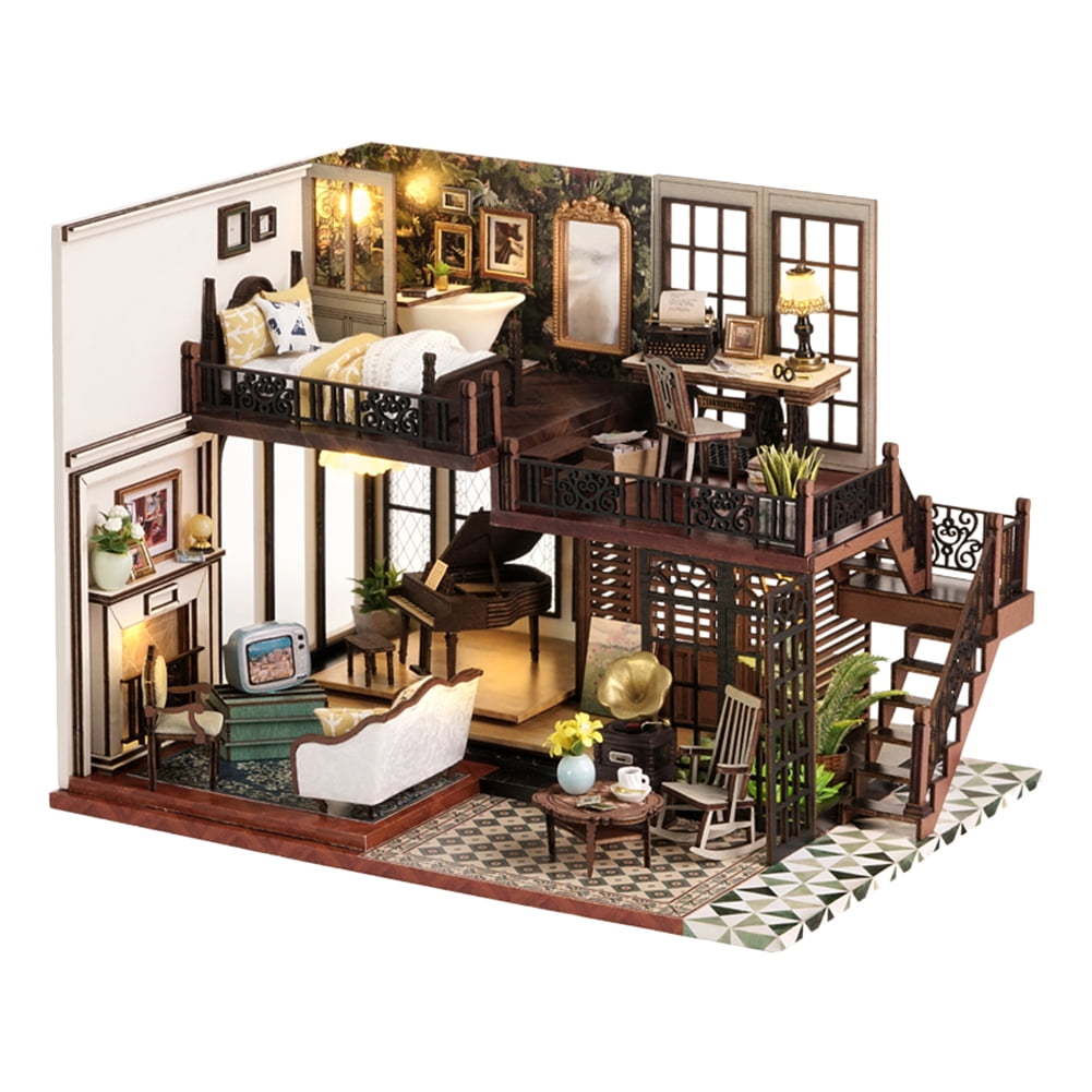 Miniature Dollhouse Log Cabin Bathroom, miniaturecabindecor