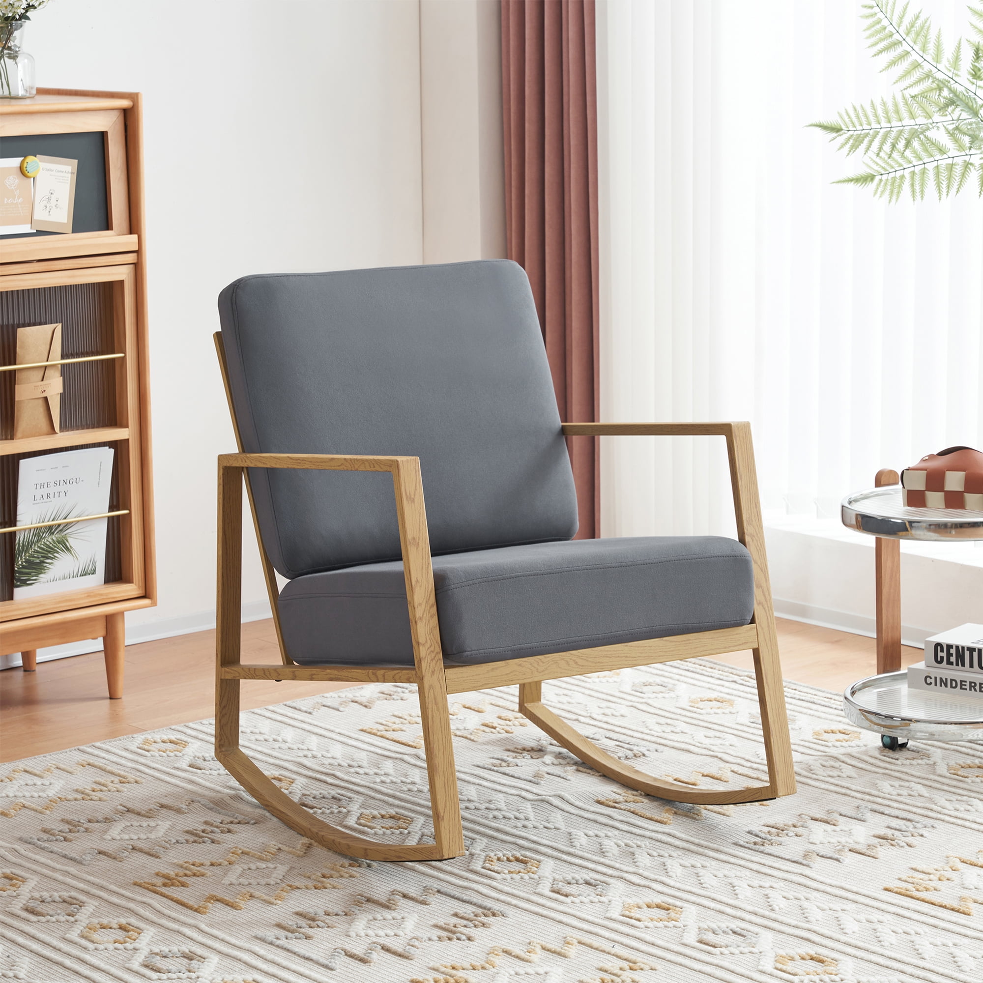 Bafode Rocking Chair Glider Rocker for Nursery Upholstered Accent Chair ...