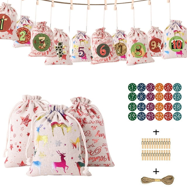 Portable Monthly Calendar, Bag 124 Cotton Bag Bundle Gift Christmas