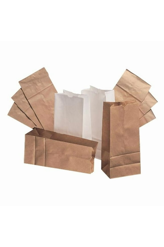 GW8-500 Grocery Paper Bag, White - 8 lbs