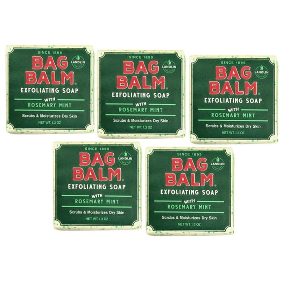 Bag Balm Exfoliating Soap with Rosemary Mint, 1.3 Ounce - Pack of 5