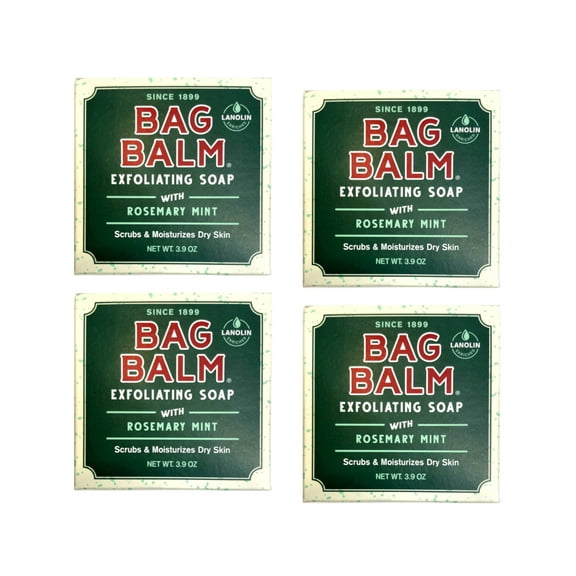 Bag Balm Exfoliating Soap with Rosemary Mint, 3.9 Ounce - Pack of 4
