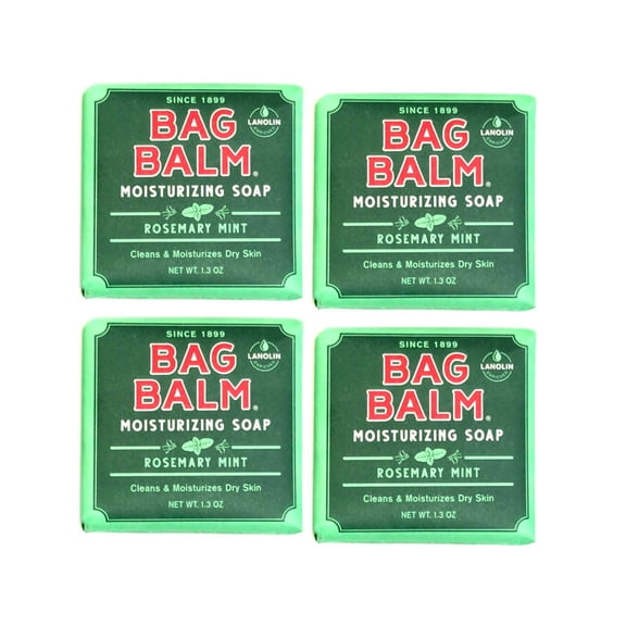 Bag Balm Moisturizing Soap with Rosemary Mint, 1.3 Ounce - Pack of 4