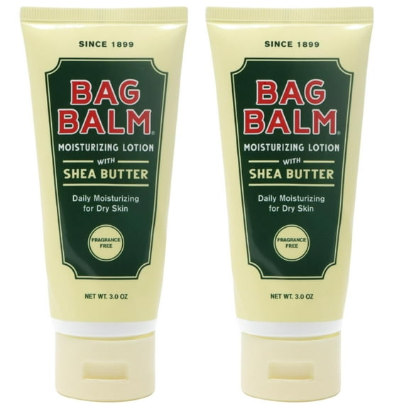 Bag Balm Vermont's Original MZF22 Hand & Body Dry Skin Lotion with Shea Butter and Jojoba, Daily Hand Lotion for Dry Hands - Fragrance-Free, Non-Greasy Hand Moisturizer, Tube - 3oz, 2 Pack