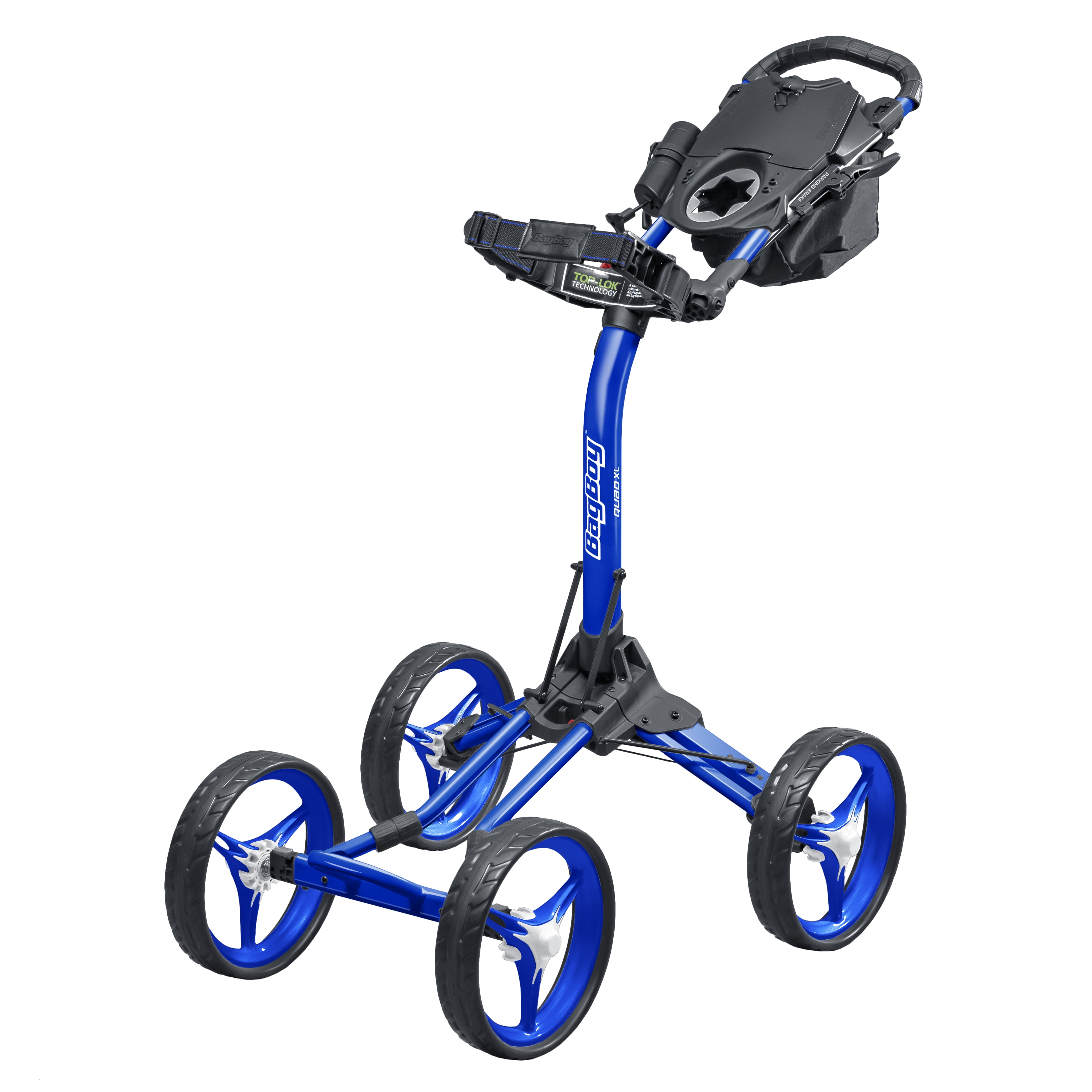 Bag Boy Quad XL Push Cart, Silver and Black, Aluminum Frame