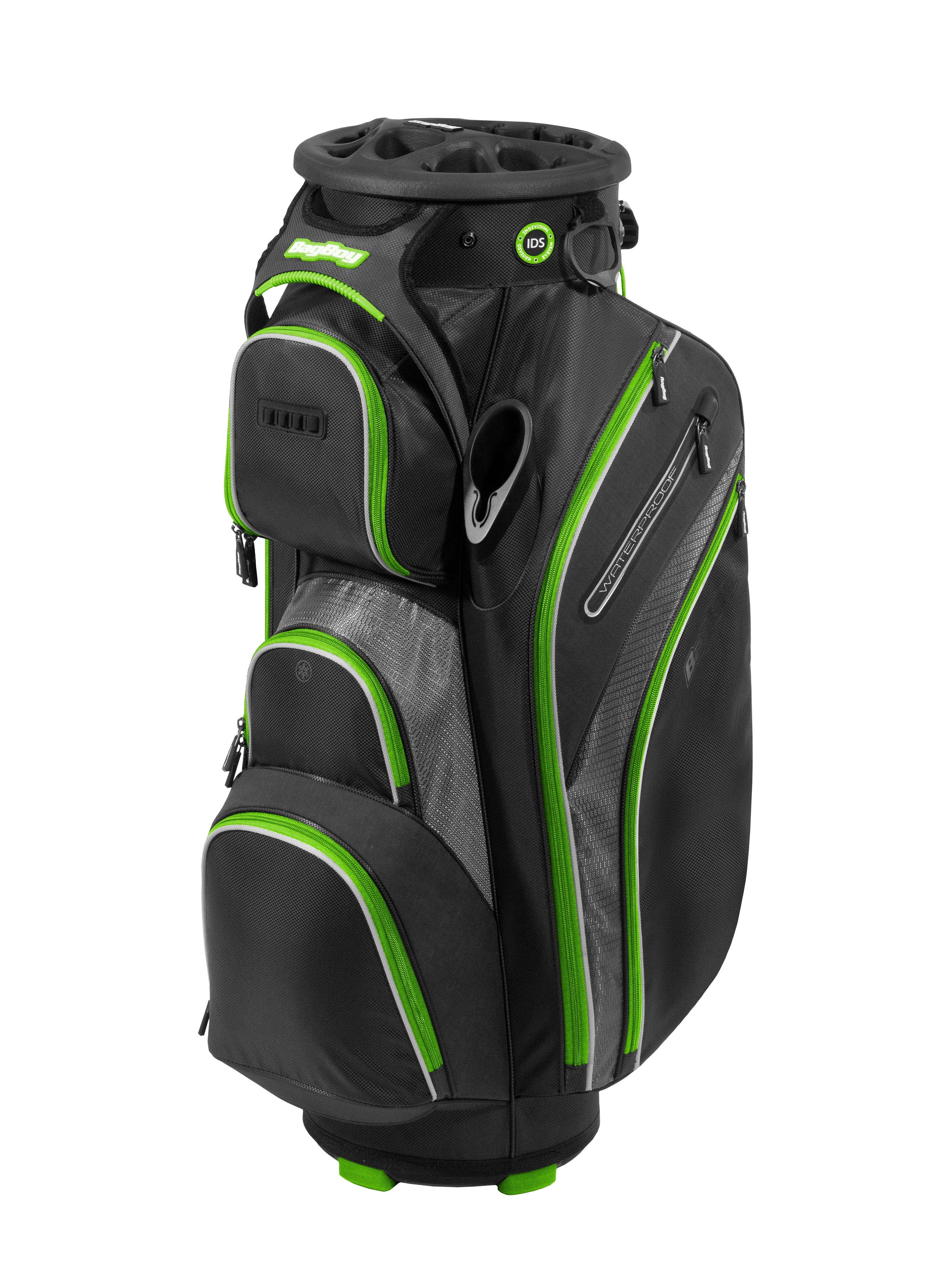 Bag Boy Golf Revolver XP Cart Bag Black / Charcoal / Lime