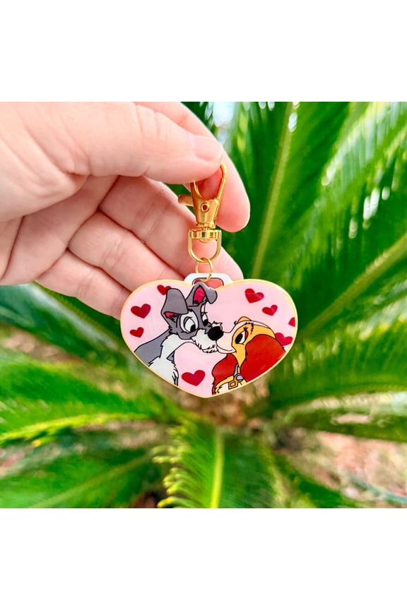 Bag Charm Bella Notte: Lady and the Tramp, Fairytale Inspired Accessories, Handmade (1 keychain)