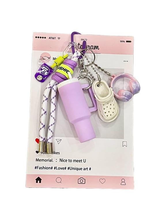 Bag Charm Keychain with Lobster Clasp, Multi-Charm Bag Hanger for Totes Backpacks