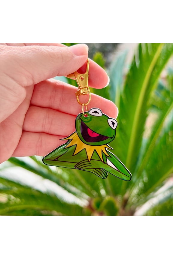 Bag Charm Muppet Frog: Kermit, Handmade (1 keychain)