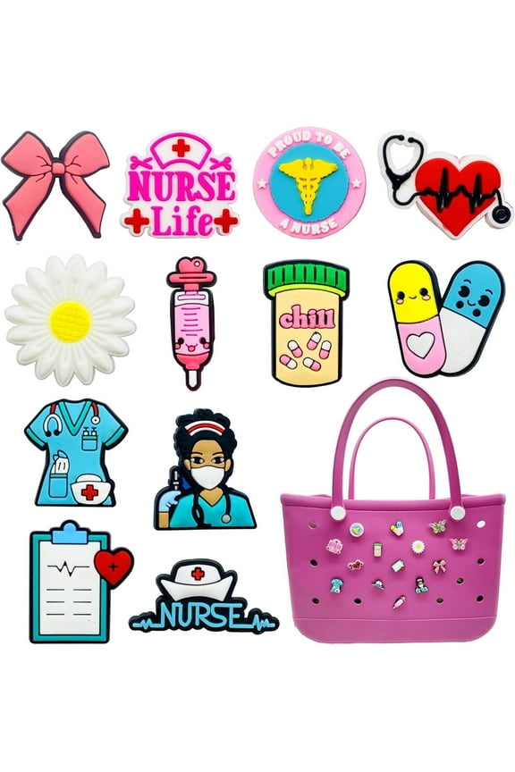 Bag Charms Compatible for Bogg Bags Accessories Decoration fits for Simply Southern Beach Totes,Rubber Beach Tote Accessories