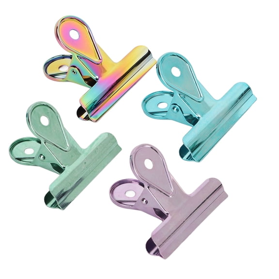Bag Clips For Food,4 Pcs Bag Clips 4 Different Colors Iron Office Supplies Spring Fixing Tool For Homes Schools, Clips
