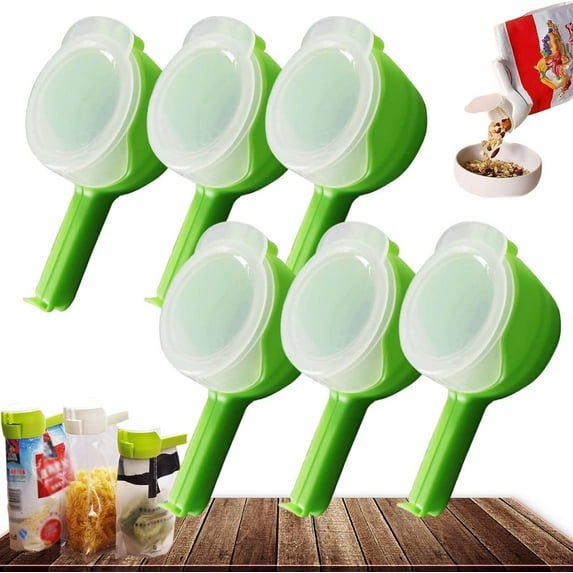 Bag Clips with Pour Spout, 2026 Upgraded Food Storage Sealing Clips with Pour Spouts, Seal and Pour Bag Clip, Reusable Snack Clip for Easy Pouring and Freshness