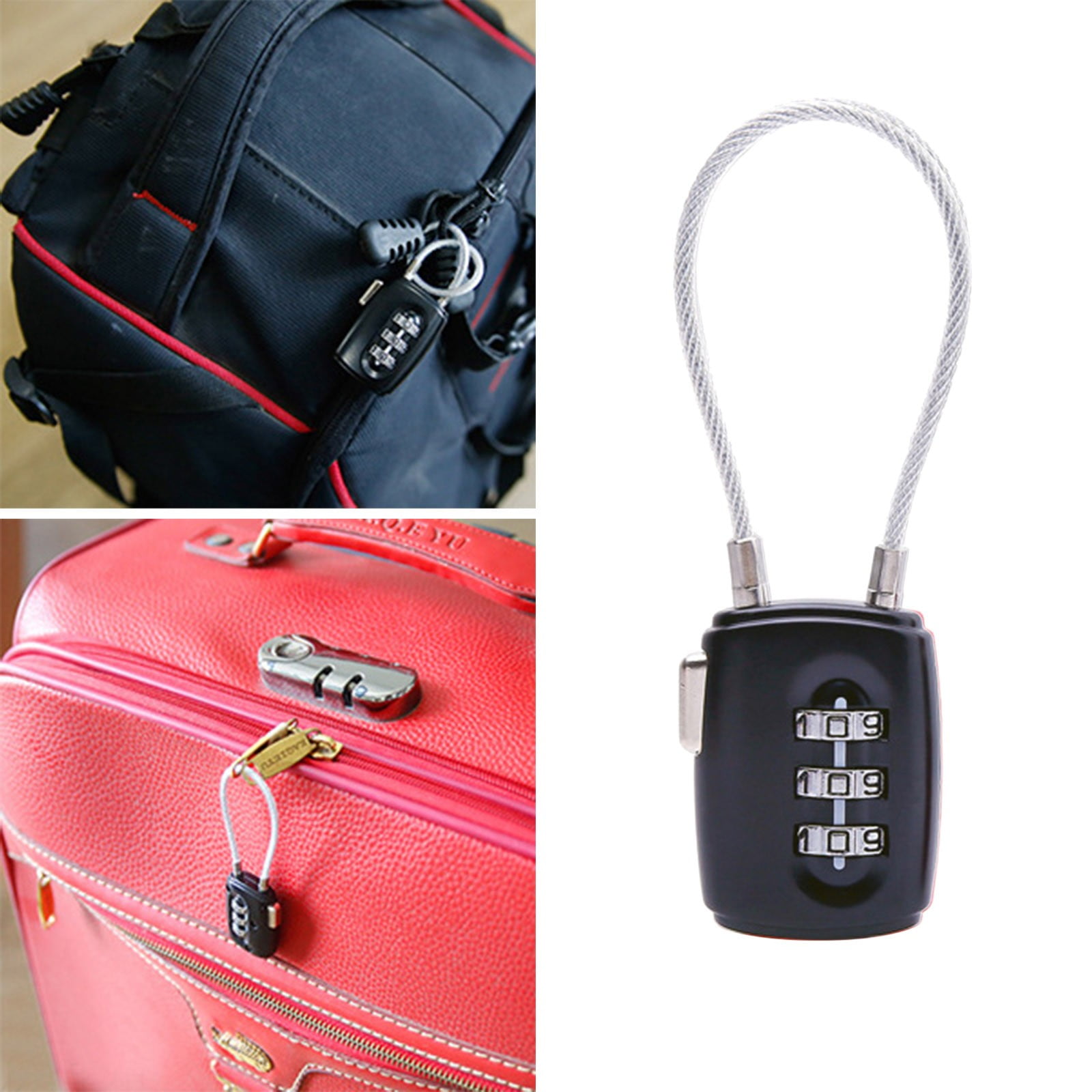 Bag Combination Lock High Grade Bag Steel Wire Lock Lock Bag Zipper