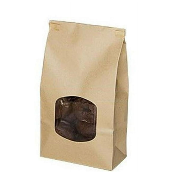 Bagcraft Kraft Paper Window Bag, Natural,1/CS/500 (10904300)