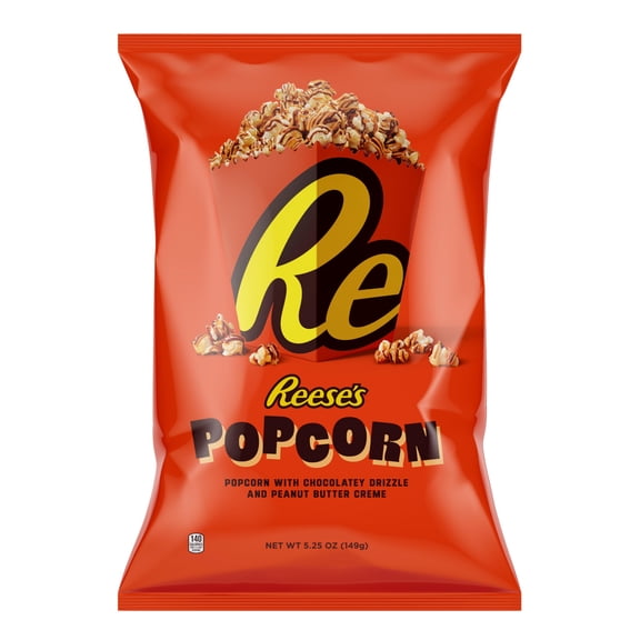 Bag Drizzled In Peanut Butter And Chocolate Ready To Eat Savory Snack Reese ... Grocery Sized 5.25Oz