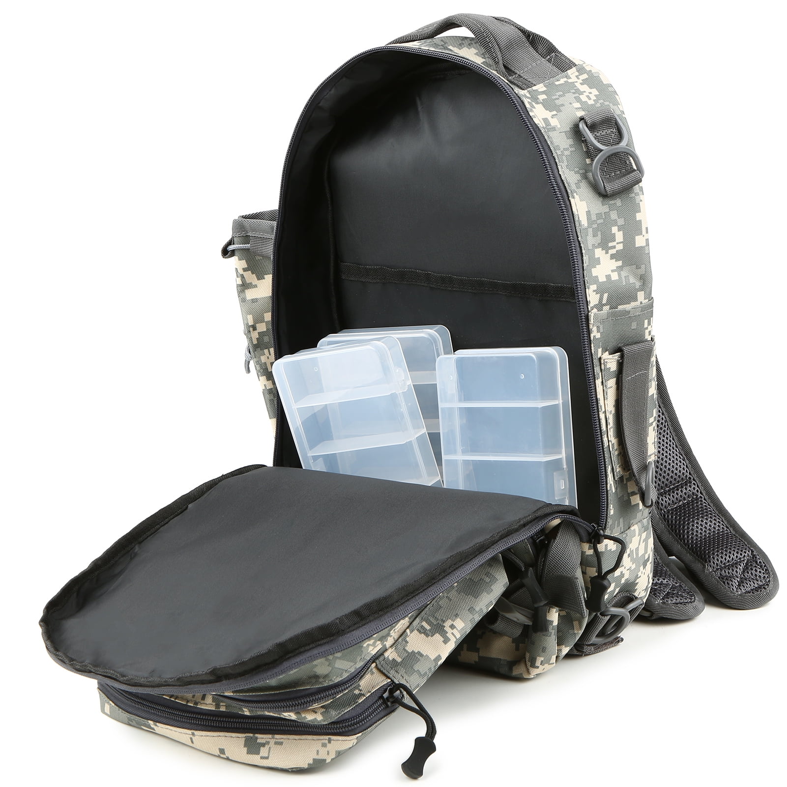 Bag Fishing Tackle Backpack With 4 Trays Storage Bag Outdoor Shoulder Backpack Water-Resistant Fishing Gear Bags With 4 Tackle Box Fishing Gear Bag