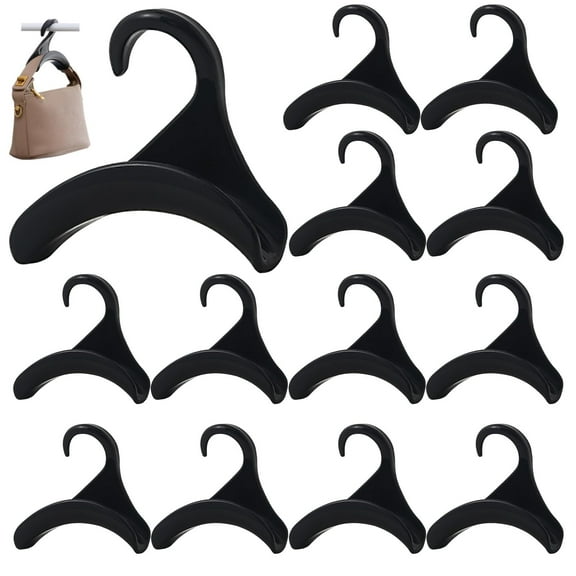 Bag Hanger, Purse Holder for Closet Black Backpack Hanger Hook for Organizer Storage Purses Tote Bag Backpacks Handbags(12 Pack)