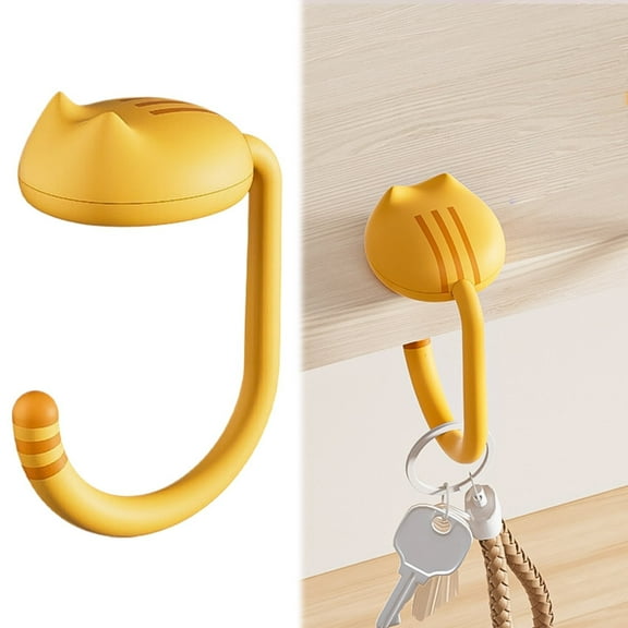 The Cute Cat Schoolbag Hook Is Yellow|Bag Hanger Purse Hook For Desk Handbag Hanger Desk Purse Hanger For Table Purse Hooks Desk Bag Hook Desk Hanger Desk Bag Hook