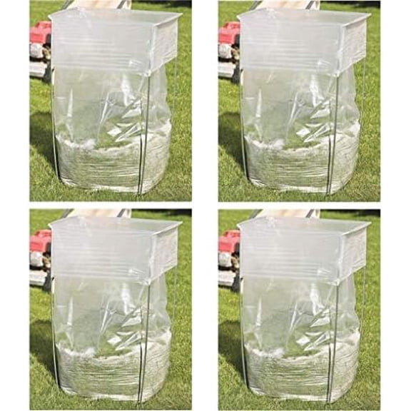 Bag Holder - Versatile Metal Support Stand 39-45 Gallon Plastic Paper Bags - Use Leaves, Yard Work, Laundry, Trash More - 30" h (Pack of 4)$$Storage