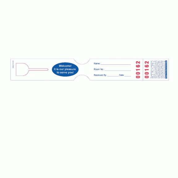 Bag Identification Tags-Blue ink, Tear Proof Stock With Consecutive Red Numbering from 0001 to 1000. Tag Size: 11" (Height) x 1 1/2" (Width). TGXX100. 1000 Tags.