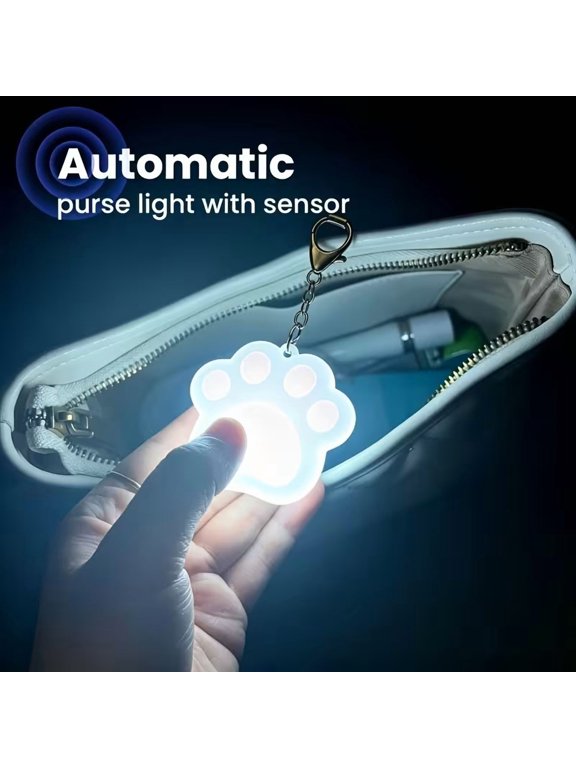 Bag Light LED Night Light with Touch Sensor, Portable Rechargeable Mini Light for Handbags, Backpacks, Wallets, Cosmetic Bags & Keychains (White Light)