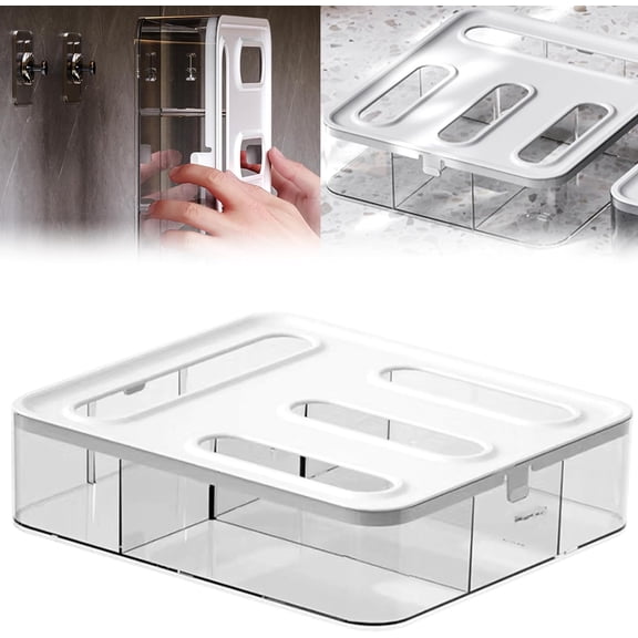 Bag Organizer for Drawer, 3-in-1 Kitchen Baggie Storage for Food Storage Bags, Clear Window BPA-Free Plastic, Fits Snack Sandwich Quart Gallon Sizes (White)