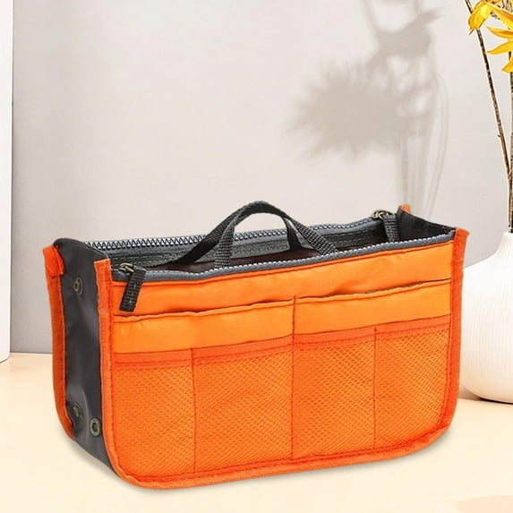Bag Organizer Insert with Mesh Pockets, Foldable Tote Purse Liner for Travel, Lightweight Storage Pouch for Handbags Cosmetics Toiletries Office Stationery