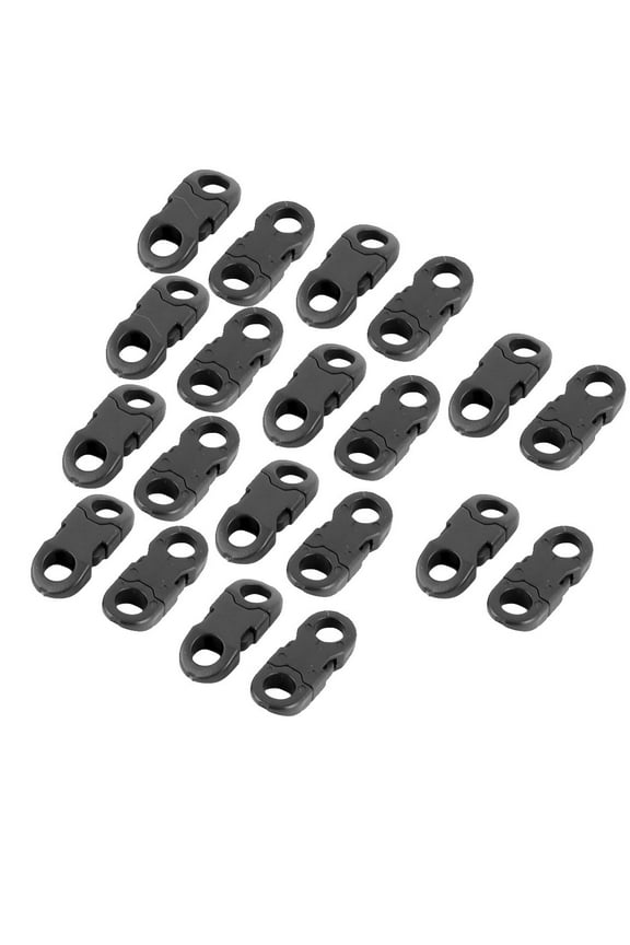 Bag Plastic Webbing Belt Adjustive Quick Release Buckle Fastener Black 20 Pcs