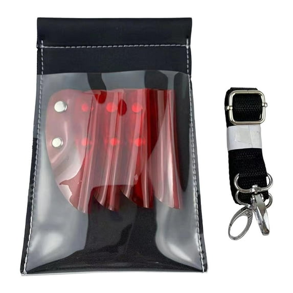 Bag, Pouch, Hair Stylist Tool with Belt, PU Leather, Stylist ,Comb Clip Shear Clear Red