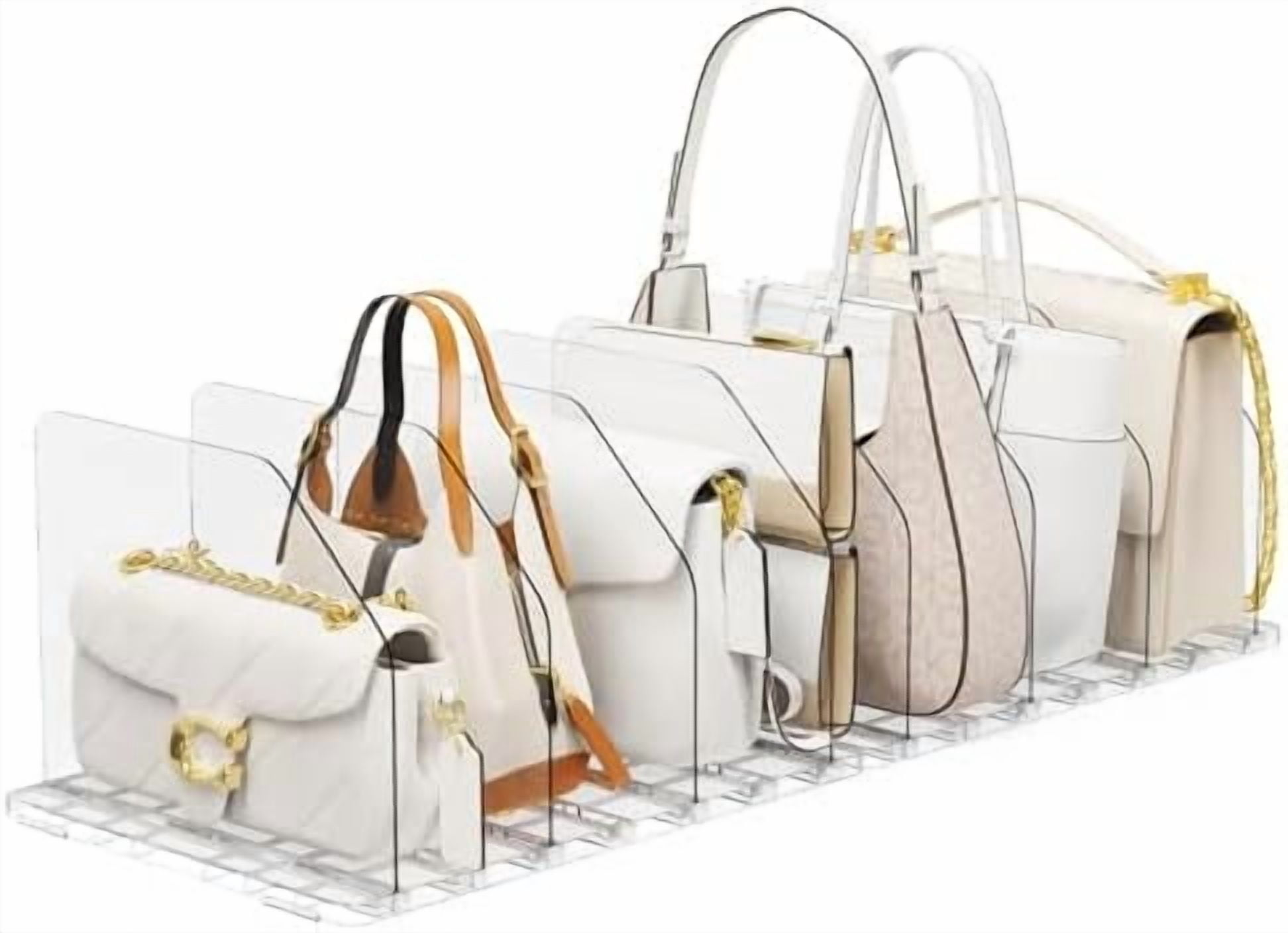 Bag &amp; Purse Organizer for Closet, 2 Sets Adjustable Clear Handbag ...