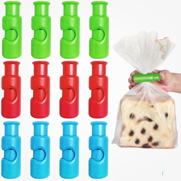 Bag Sealing Clips 12-Pack, Colorful Plastic Food Savers