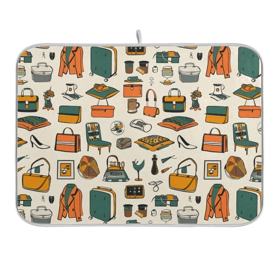 Bag Shoes Chairs Clothes Dish Drying Mat 16x18 Absorbent Microfiber Draining Rack Pad for Kitchen Counter Sink