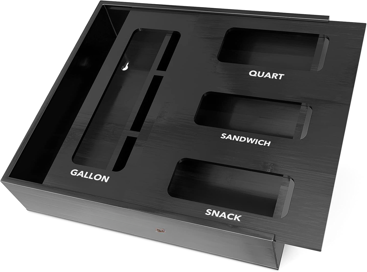 ARRAS Organizer Per Cassetti In Acrilico - Porta Borse Per Alimenti (Galloni, Quarti, Sandwich, Snack) - 26.7 X 12.7 X 11.4 Cm