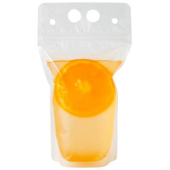 Bag Tek 17 oz Rectangle Clear Plastic Drink Pouch - Single Zipper - 5" x 9" x 1 1/2" - 100 count box