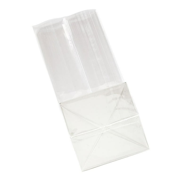 Flat Bottom Heat Seal Sandwich Bags, Heat Sealable Food Bags - Gusset Bag with Paper Insert - Clear - 4 x 4 x 9 inch - 100ct Box - Bag Tek - Restauran