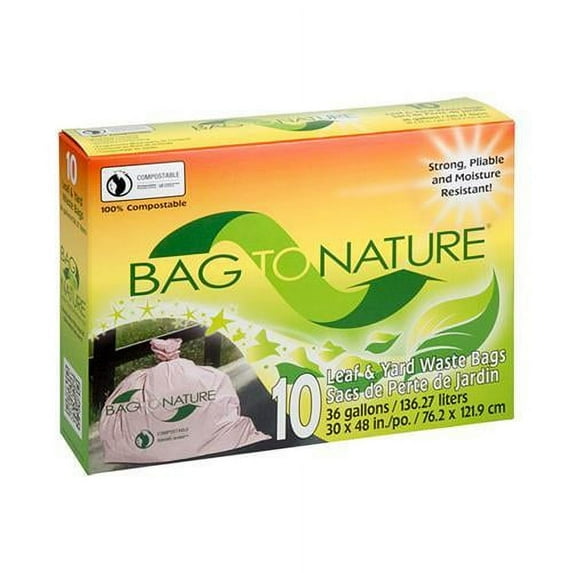 Bag To Nature Lawn And Leaf Biodegradable Waste Bags - 10 Pack