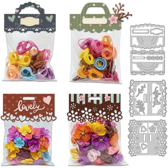 Bag Topper Cutting Dies Card Making Die Stencil Metal Card Die Cuts Scrapbooking Embossing Template Dies for Birthday Greeting Cards Craft Paper Photo Album Invitation Decor for DIY Others