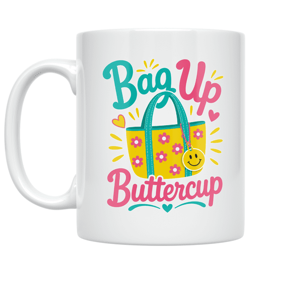 Bag Up Buttercup Tote Bag Design - Cheerful Individuals - 11 oz Ceramic Coffee Mug