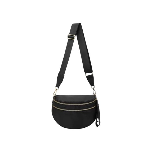 Bag For Women Fashion Plaid & Solid Color Saddle Crossbody Bag Large Capacity Casual Shoulder Bag With Adjustable Wide Strap Zipper Closure Chest Bag For Travel Outdoor